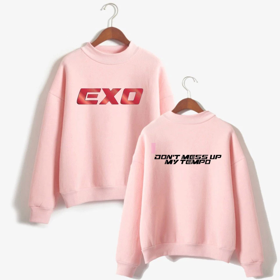 

Kpop EXO Hoodie Sweatshirt Women Korean Popular Hip Hop Tracksuit Winter Turtleneck Hoodies Sweatshirts Women Casual Clothes 4XL