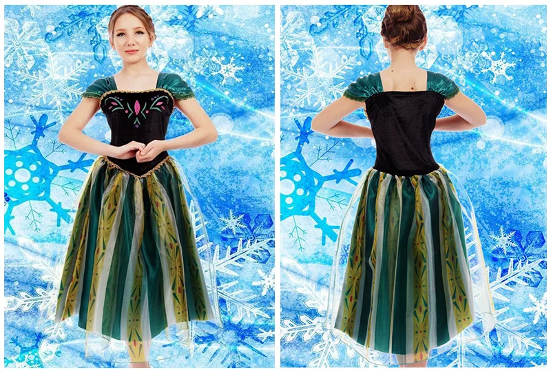 Эльза и Анна День рождения Мода Ice queen Детский костюм для вечеринок Платье для косплея Для Взрослых Девочек Золушка Белоснежка принцесса костюмы на Хэллоуин