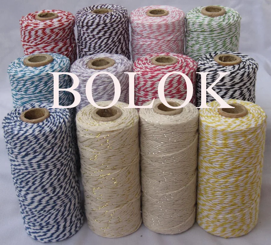 

7pcs/lot bakers twine,32 kinds color choose Cotton Baker twine cotton cords, cotton twine (110yards/spool) for gift packing