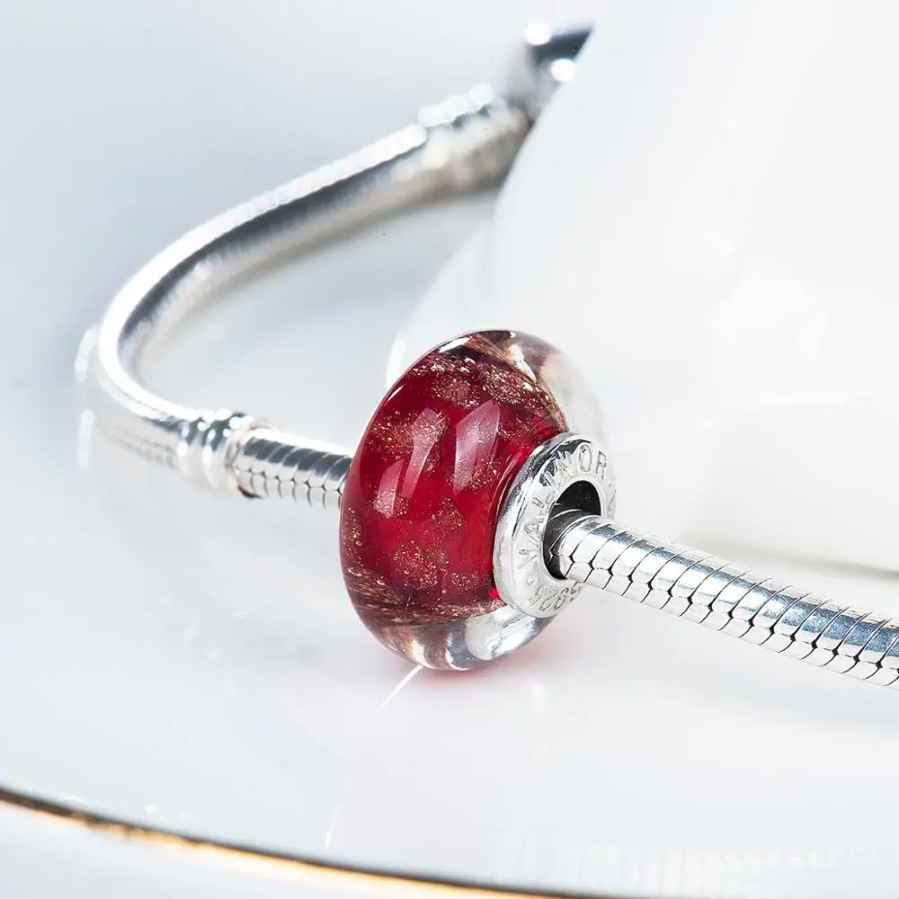 Red Venus glass beads charms 925 Sterling Silver fit Bracelets &amp Bangles for Women Jewelry VDLL037 | Украшения и аксессуары