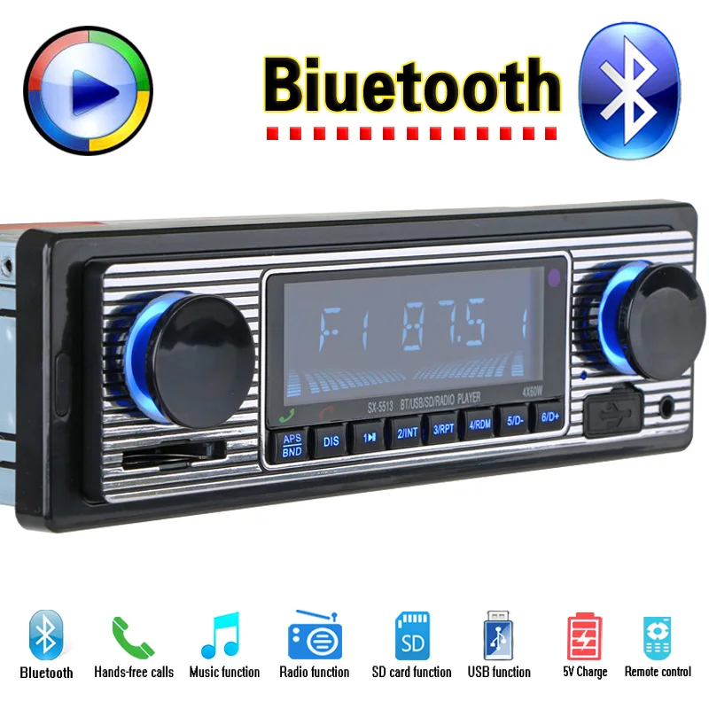 Автомагнитола с Bluetooth 12 В FM MP3 USB SD AUX аудио 1 DIN|radio para carro|oto teypleriautoradio din |