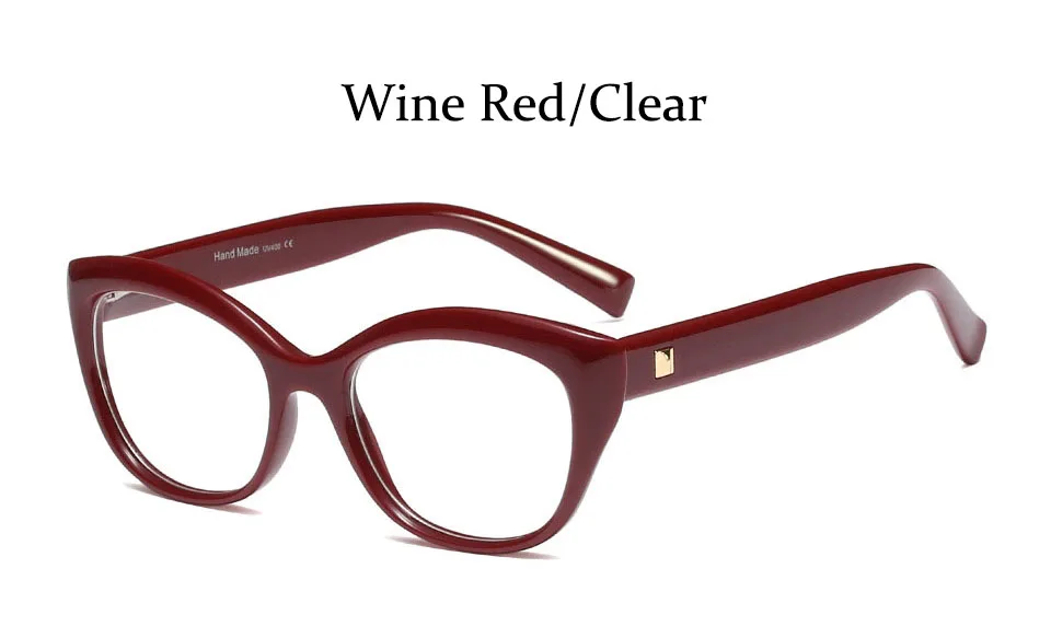 Wine Red Clear Очки модные кошачьи глаза очки ретро фирменный дизайн овальные прозрачные женские очки оправа для очков для женщин - Цвет оправы: Wine Red Clear