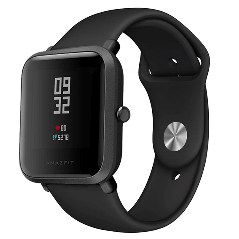 XShum силиконовый ремешок 22 мм 20 мм для Xiaomi Amazfit Bip Pace Ремешок Универсальный браслет на запястье спортивный силиконовый ремешок Смарт-часы браслет