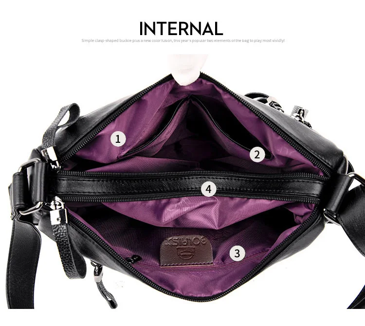 Новые женские сумки-мессенджеры Feminina Bolsa роскошные кожаные сумки женские сумки дизайнерские Sac основная дамская сумка на плечо черная