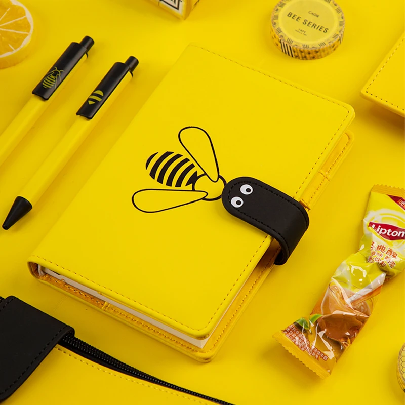 A5 A6 Kawaii Bee креативный блокнот Граффити Блокнот из искусственной кожи пустая сетка записная книжка-дневник записная книжка в подарок посылка