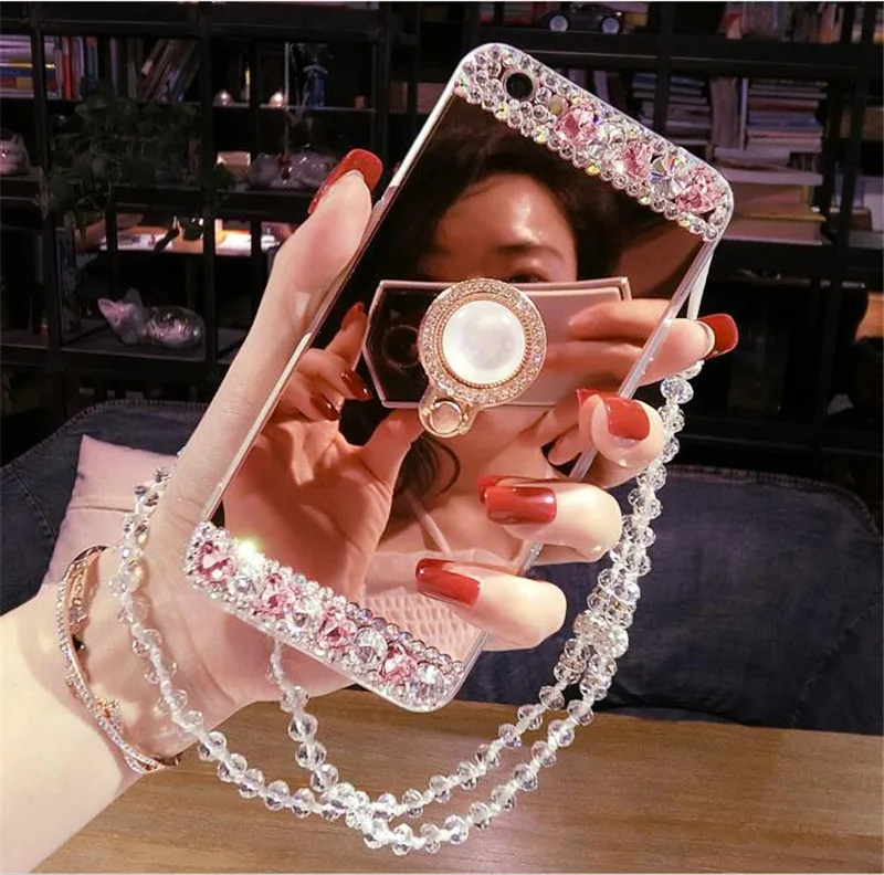 XSMYiss для SamsungS6 S7 с блестящими бриллиантами мягкое зеркало кольцо на палец