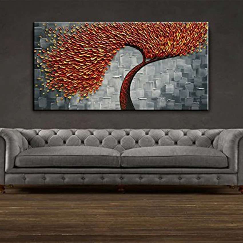 Quadros De Parede Para Sala Rich Tree Hand Painted Wall Oil Painting Canvas Artwork Art Picture Living Room Decoration | Дом и сад