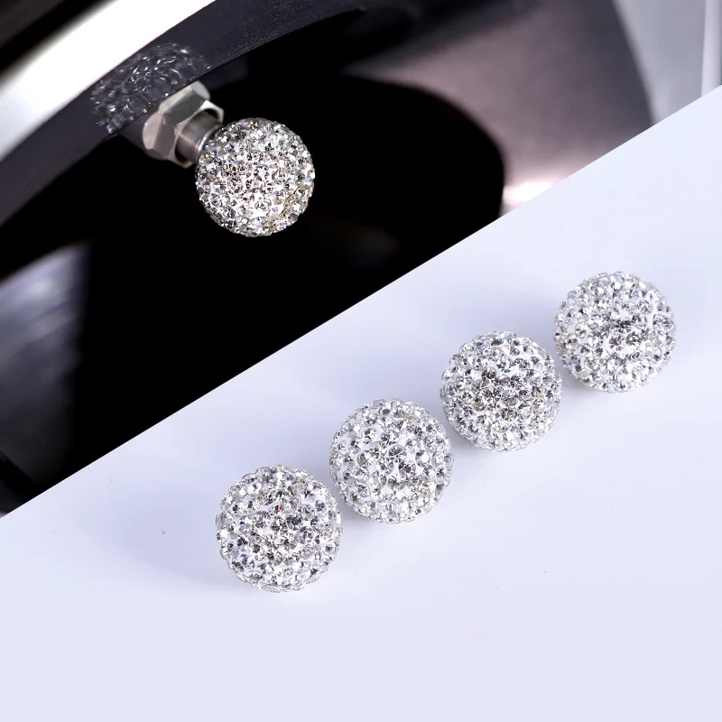 4pcs Silver 4 шт./лот Bling Rhinestone Универсальный Автомобильный шинный воздушный клапан колпачки Кристалл бриллиант Сияющий пылезащитный клапан Стволовые колпачки автомобильные аксессуары - Цвет: 4pcs Silver