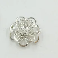 Silver Море MEW 50 шт. 12 мм 4 цвета металла Медь филигрань цветы база установочный разъем талисманы для изготовления ювелирных изделий - Цвет: Silver