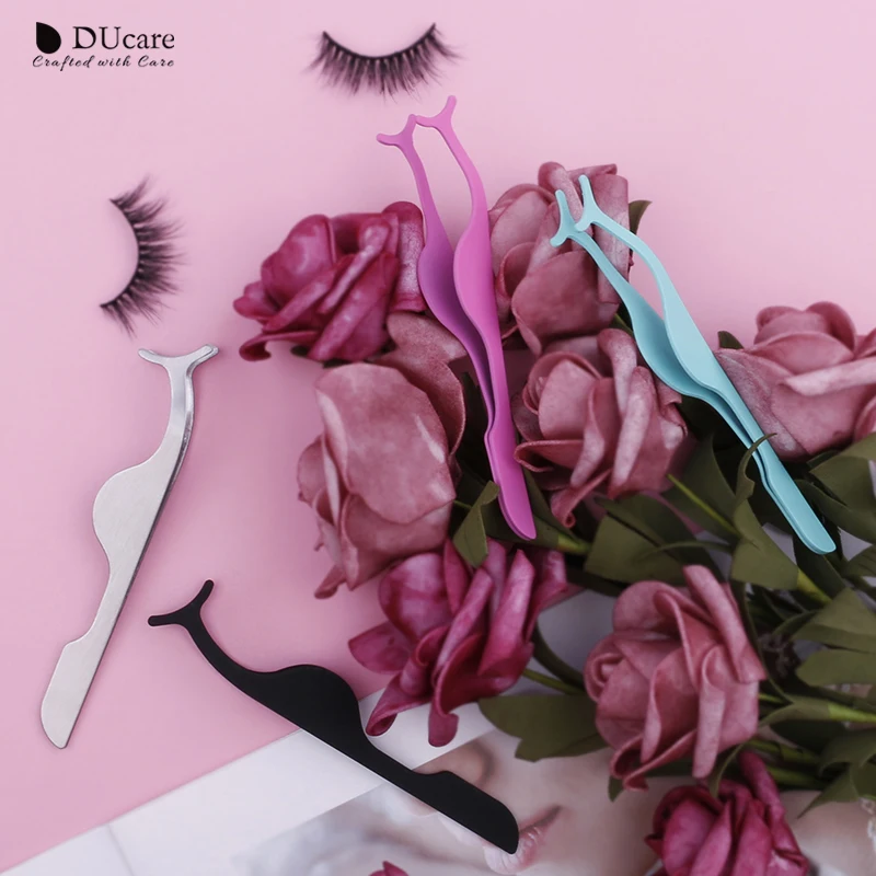DUcare 1pc False Eyelash Tweezers Curler Fake Eye Lash Applicator Extension Nipper Auxiliary Clip Clamp Makeup Tools | Красота и