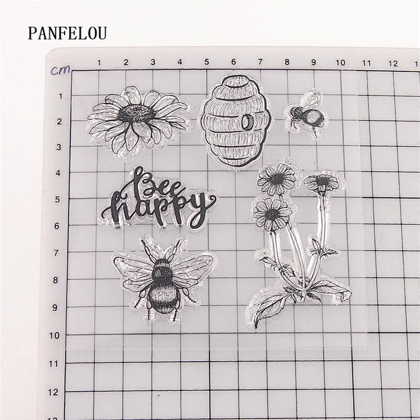 PANFELOU трудолюбивый пчела прозрачный силиконовый штамп/печать DIY