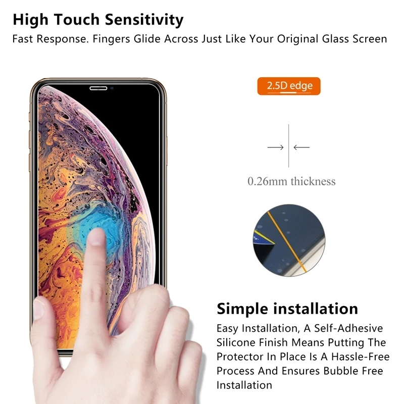0 26 мм 9H Премиум Закаленное стекло для Apple iPhone XI XS Max XR Защитная пленка 2019|Защитные