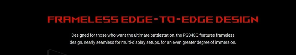 Игровой монитор ASUS ROG Swift изогнутый PG348Q-34 21:9 ультра-широкий QHD(3440x1440), разгонный 100 Гц, G-SYNC