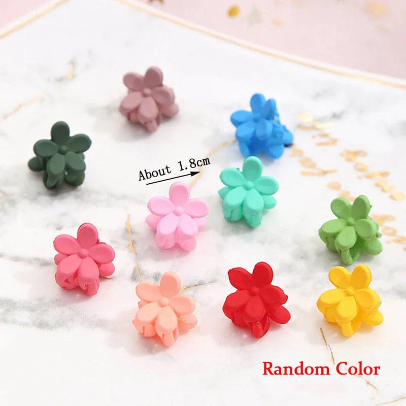 flower 1.8cm 1 комплект, маленькие заколки для волос карамельного цвета для девочек, детские милые заколки для волос в форме сердца с цветами и кроликом, аксессуары для волос - Цвет: flower 1.8cm