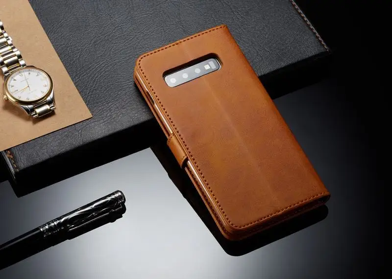 Роскошный флип-чехол s для samsung Galaxy S10 Plus E простой чехол на магните винтажный кошелек кожаный чехол для телефона для samsung S10 E