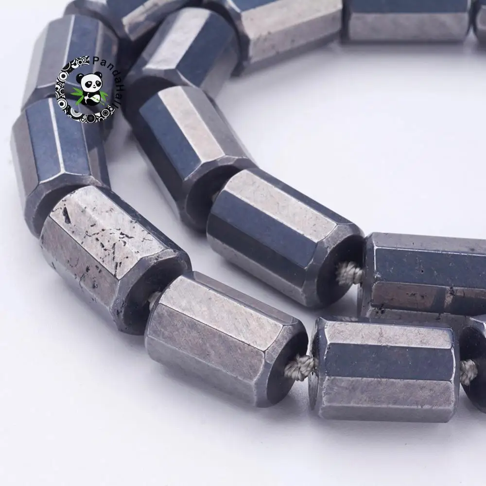

1 Strand Synthetical Non-magnetic Hematite Beads Strands, Column, Faceted, 16~18x11.5~12mm, Hole: 1mm; about 19~20pcs/strand