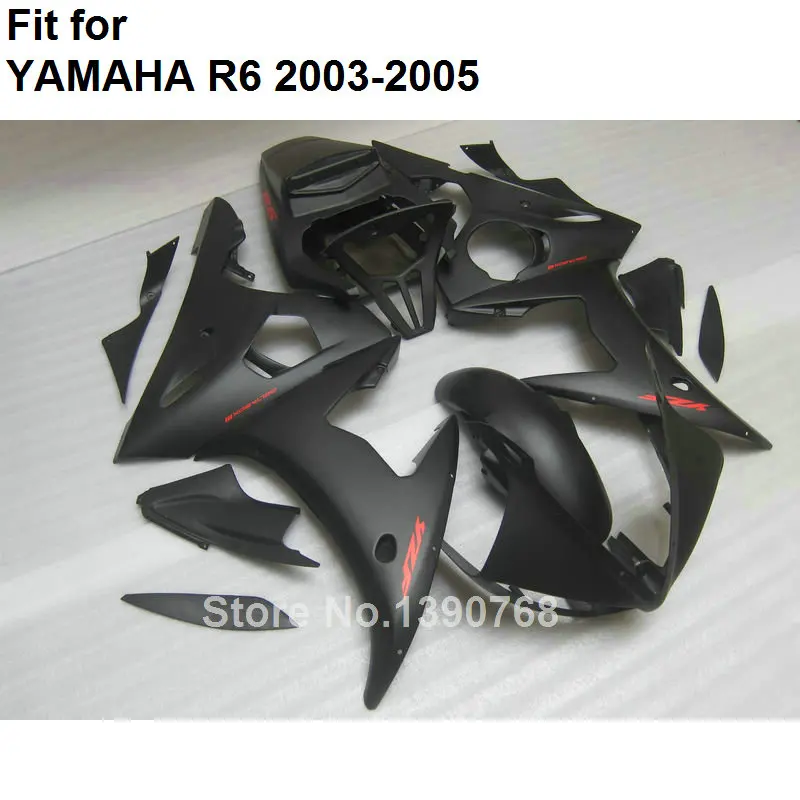 Комплект обтекателей для мотоцикла Yamaha YZF R6 2003 2004 2005 матовый черный корпус