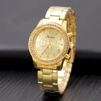 famous brand gold casual quartz watch women full stainless steel dress watches relogio feminino ladies clock men relojes mujer