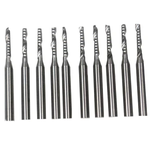 Фрезы вольфрамовые с одной канавкой, 3,175*2,0*12 мм, 10 шт.