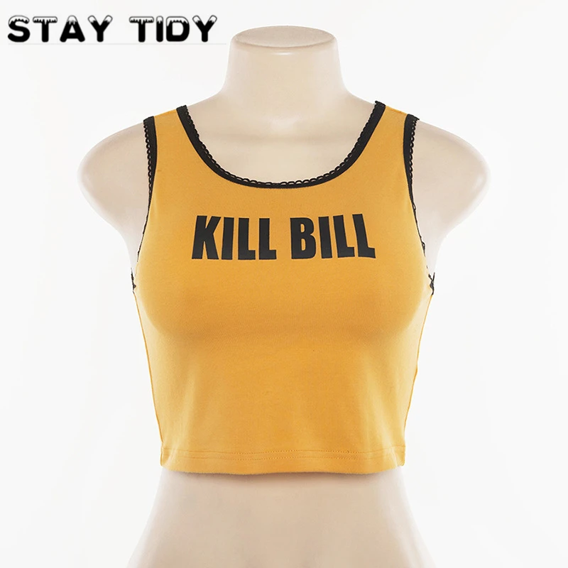 Женский кружевной топ с принтом в виде букв STAY TIDY эластичный укороченный без