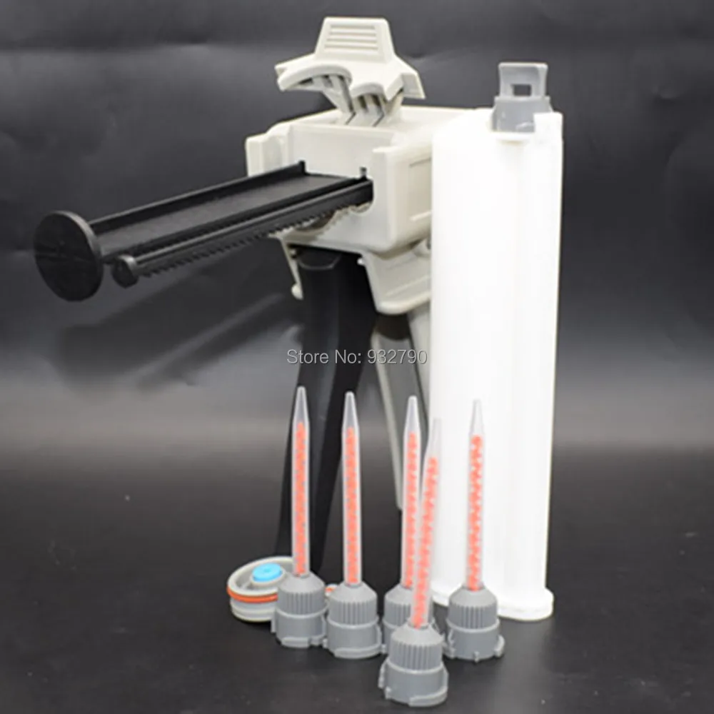 

5pcs 10:1 Resin Static Mixer Mixing Nozzle Epoxies Nozzles + 75ml Adhesives Dual Cartridge + 75ml 1:10 Caulking Gun Dispenser