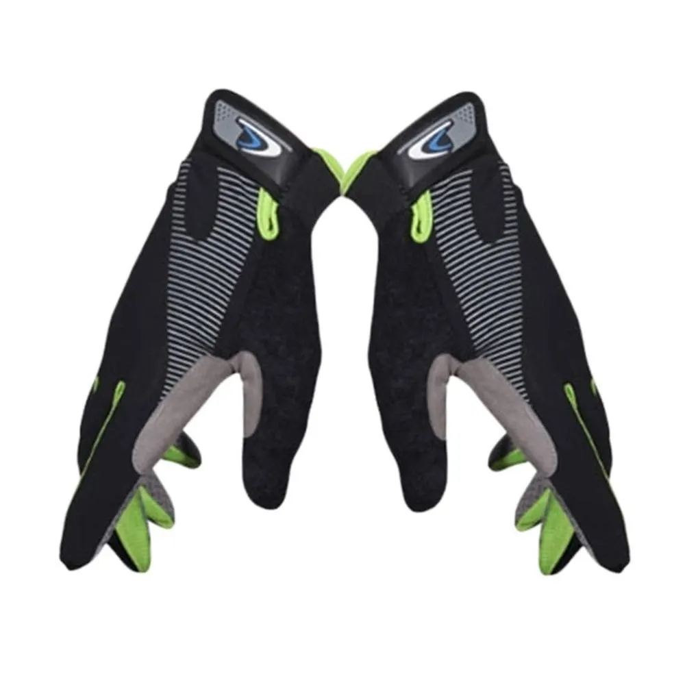 black green 1 пара новых велосипедных перчаток на полный палец с сенсорным экраном, велосипедные перчатки, высокоэластичные уличные дышащие противоскользящие перчатки - Цвет: black green