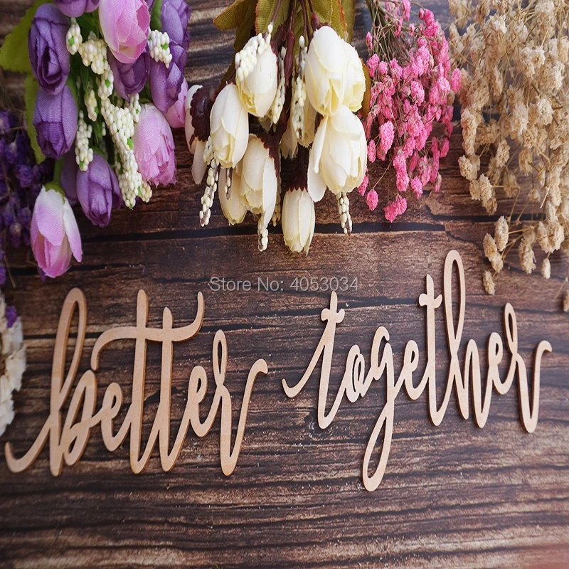 Свадебные стулья с надписями Better together свадебные украшения знаки Signs каллиграфией