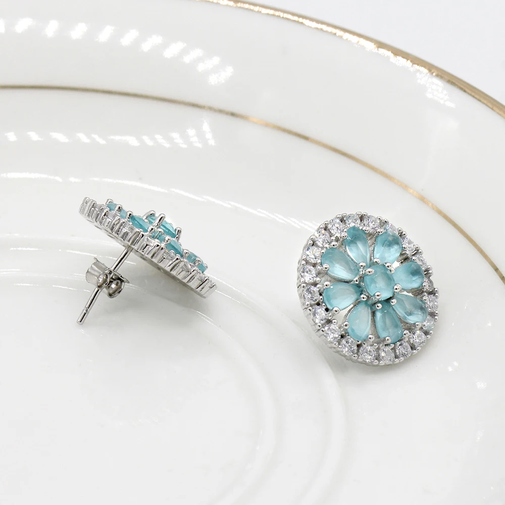 Женские серьги гвоздики из серебра 925 пробы с цирконом|Серьги-гвоздики| |