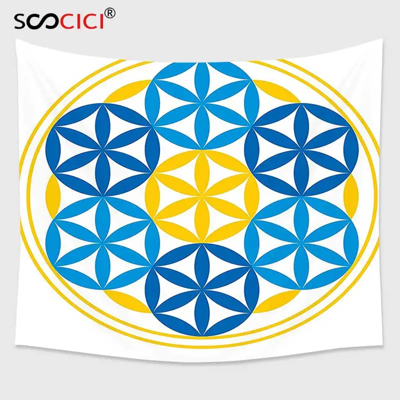 Кутом гобелен настенный, Sacred Geometrty Декор Медитирующий на поза лотоса с чакра точками на тело йога дзен Тема мира - Цвет: W08