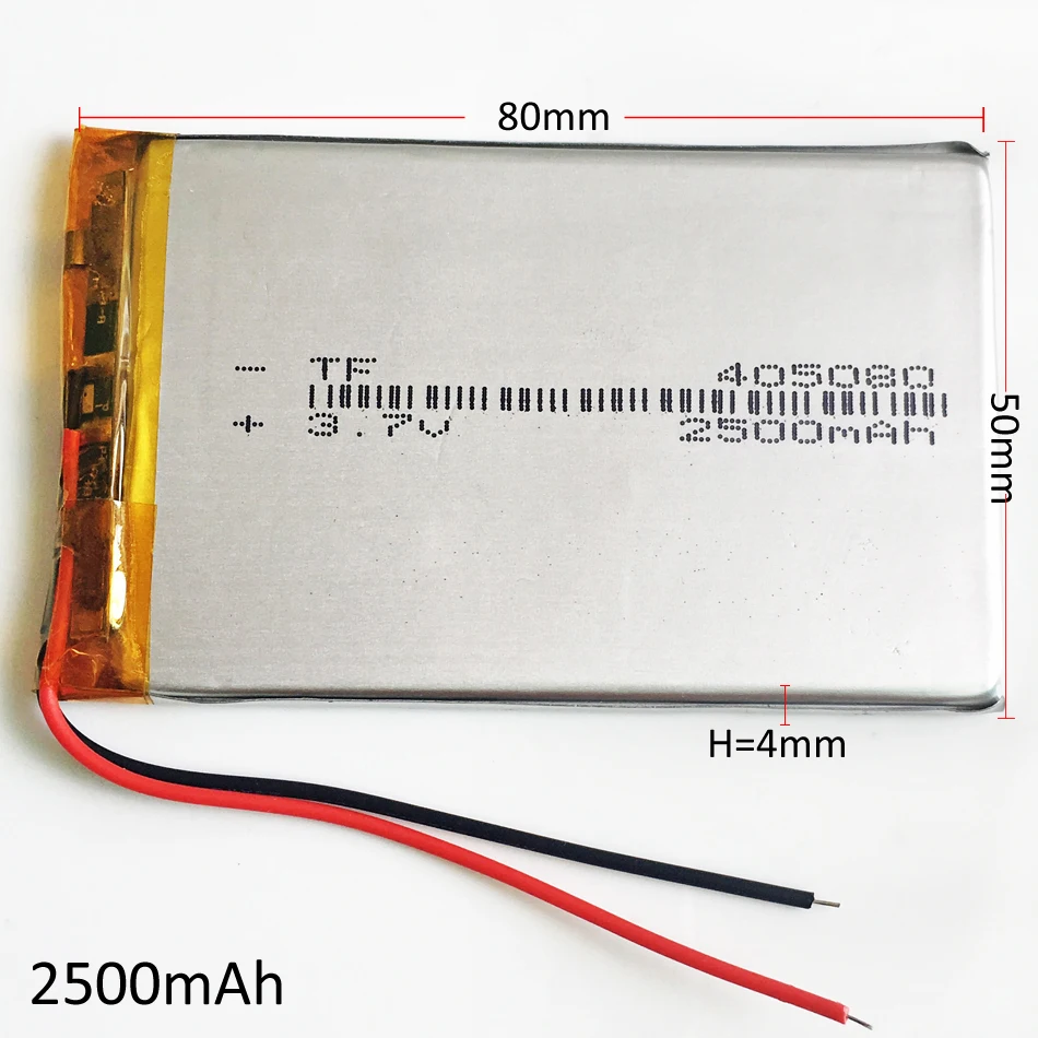 Литий полимерная аккумуляторная батарея 3 7 в 2500 мАч 405080 для GPS DVD PDA PAD power bank