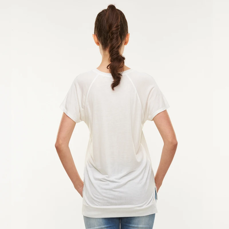 Женская модная футболка с короткими рукавами круглым вырезом и принтом