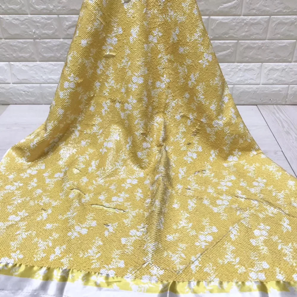 2019 последняя модель ткань тюль кружевная Африканское кружево желтые блестки