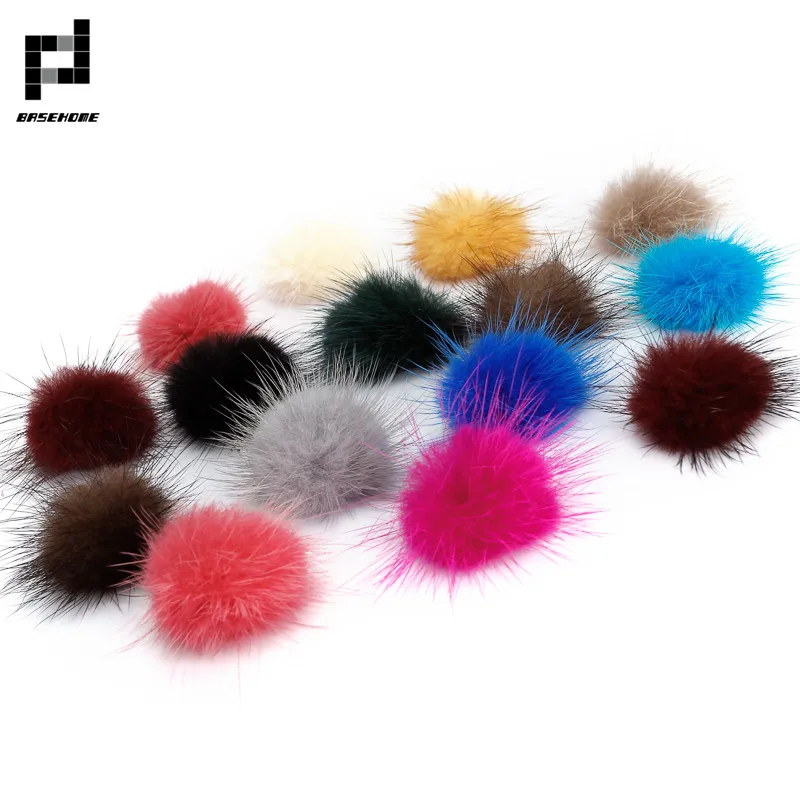 BASEHOME 64 шт./лот 35 мм помпон из меха норки для изготовления ювелирных изделий своими
