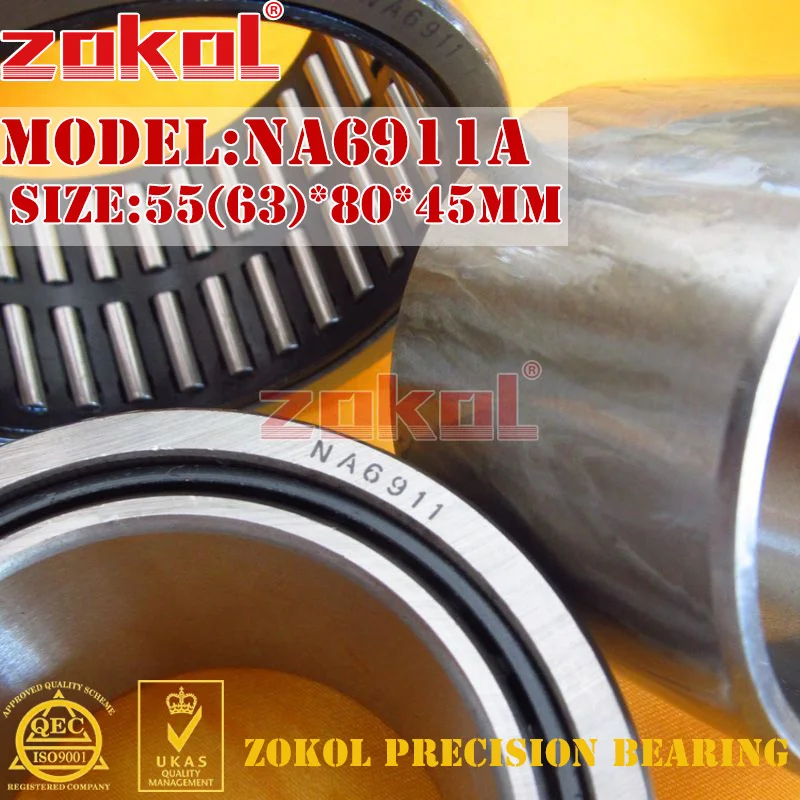 Игольчатый подшипник ZOKOL NA6911 A NA6911A 55*80*45 мм 63*80*45 мм|bearing bearing|bearing roller bearingbearing needle |