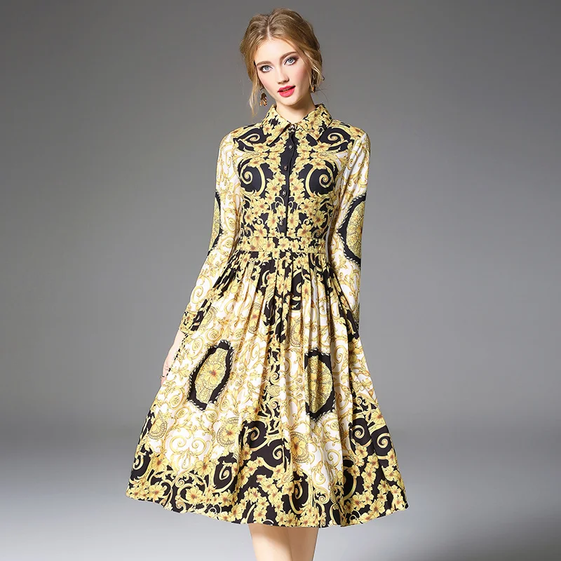 Женское модельное платье с длинным рукавом VERHELLEN элегантное плиссированное