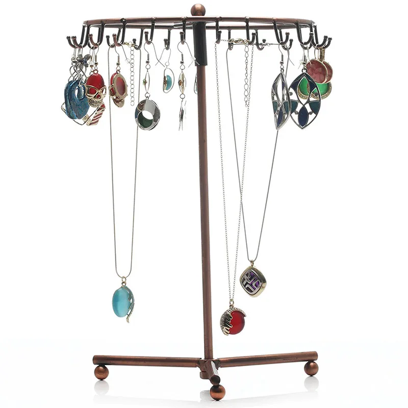 

free shipping 23 hooks Rotating Jewelry Holder Stand Display Organizer for Earrings Necklaces Bracelets Rack Holder