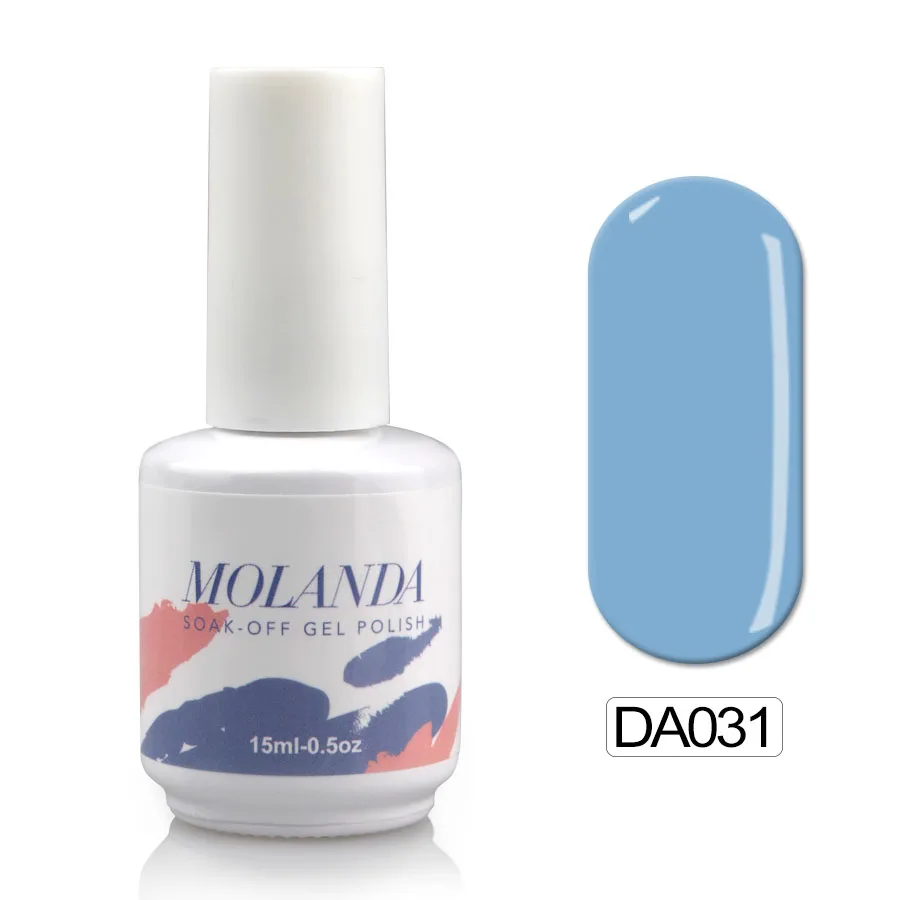 DA031 Molanda дизайн ногтей Фиолетовый Цвет УФ-гель для ногтей блестящая поверхность Французский маникюр гель УФ Гель-лак для полировки модный набор - Цвет: DA031