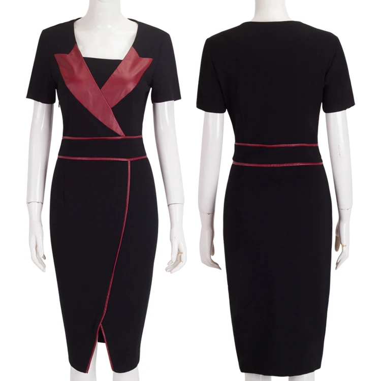 2017 Горячие Продажа Элегантные Лоскутная Лето Dress Slim V-образным Вырезом Женщины