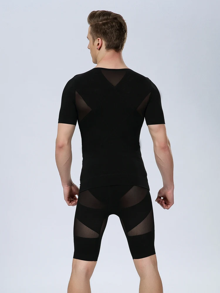 

PRAYGER 2pcs/ Set New Men Compression Gynecomastia Body Shaper Slimming Thigh Butt Lift Control Panties Shapewear
