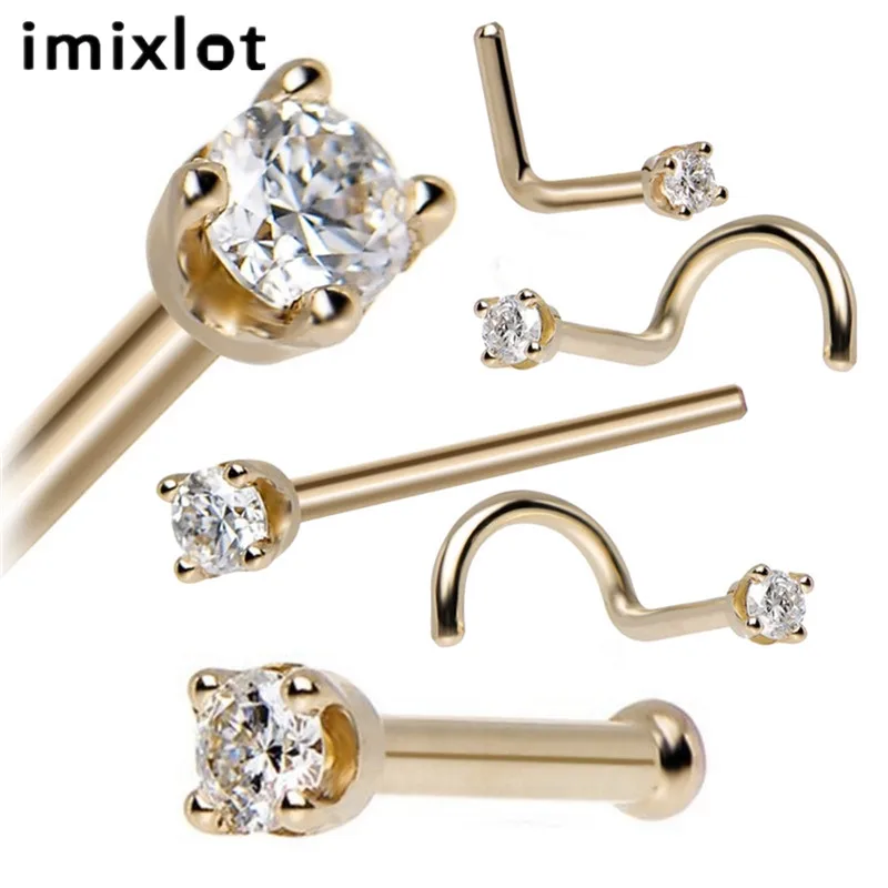 Imixlot 5 шт. многофункциональные носовые гвозди в стиле панк с цирконием 7 слов