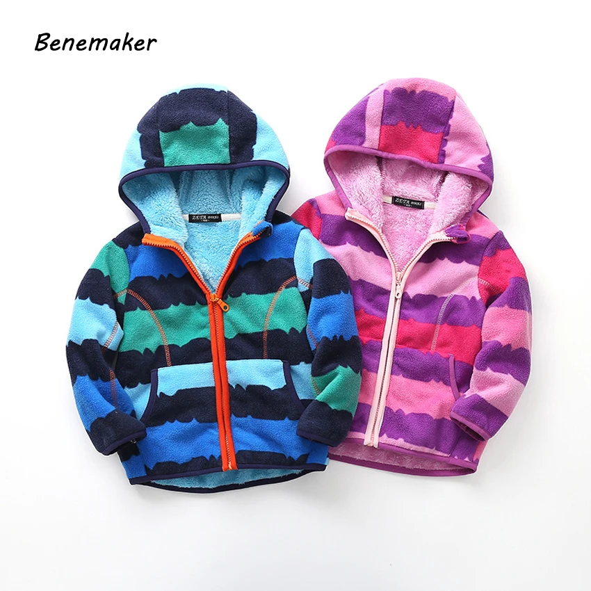 Benemaker/флисовые куртки для мальчиков и девочек; спортивная плотная детская верхняя одежда; Верхняя одежда; теплая ветровка; пальто для маленьких детей; YJ039