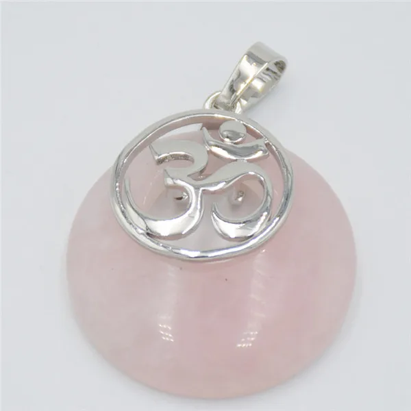 Pink Crystal Розовый натуральный камень с кварцевым тигровым глазом фиолетовая кристальная подвеска серебристого цвета 3D Подвески женские ожерелья подвески рейки Йога ювелирные изделия - Окраска металла: Pink Crystal