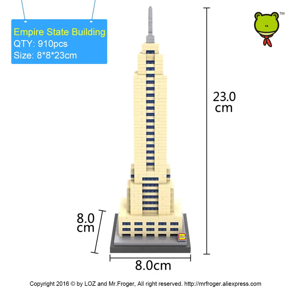 Mr. Froger LOZ Empire State Building Diamond Block всемирно известный архитектурный игрушечный кубик
