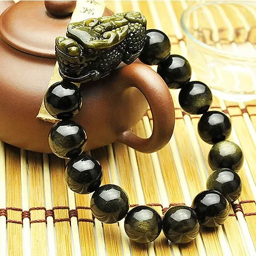 Фэн шуй богатство Pixiu ювелирных изделий браслета Лаки Браслет Obsidain браслет из