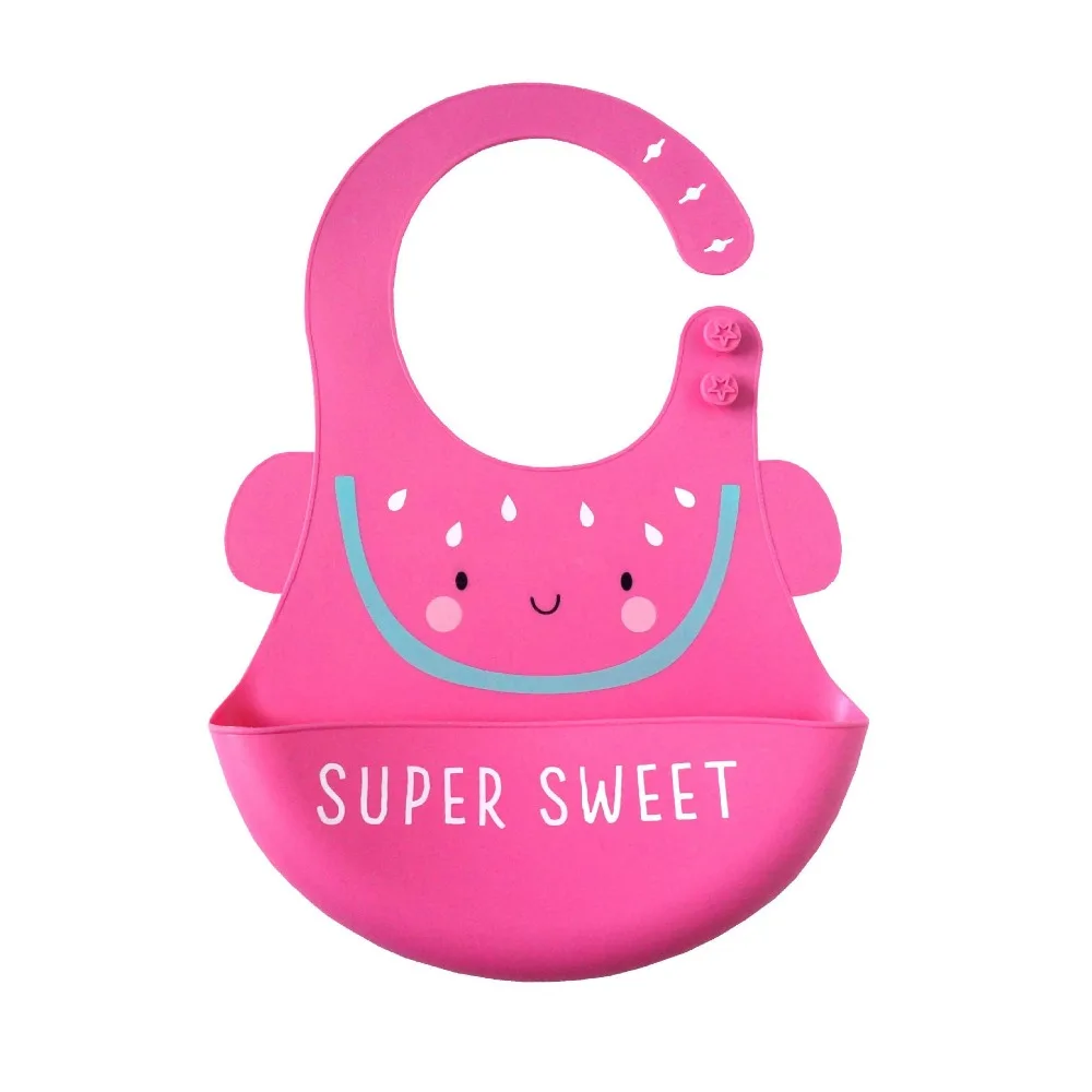 Cartoon Prints Kids Silicone Bib Baby Bibs Children Adjustable Waterproof Boy Girl Feeding Tools Stuff for Newborn | Детская одежда и