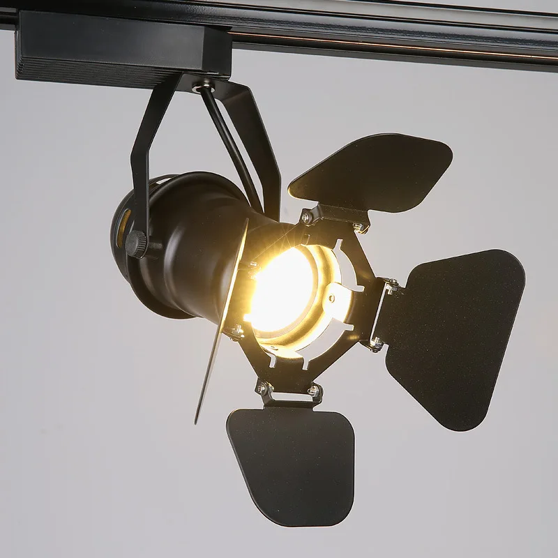 Ретро четырехлистный промышленный чердак Led трек свет E27 LED магазин освещение 4-50