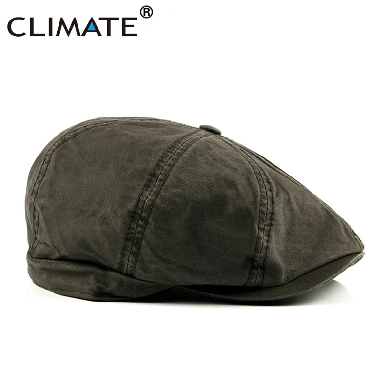 CLIMATE Plus Size Blank Newsboy Caps Men Extra Large Casual Berets Cool Solid Hat Flat Cap Beret Vintage Hat for Men - Цвет: Army Green
