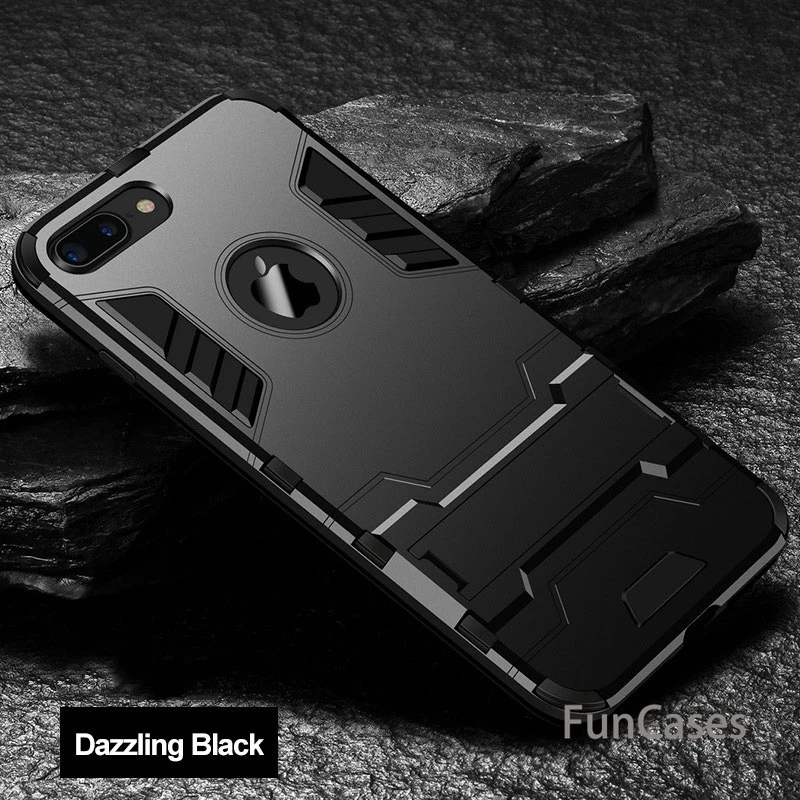Black Противоударный Броня телефона чехол для Apple IPhone X 8 7 6 S 6 плюс 5 5S SE Дело ТПУ защитный Жесткий Мода чехол для iPhone 10 - Цвет: Black