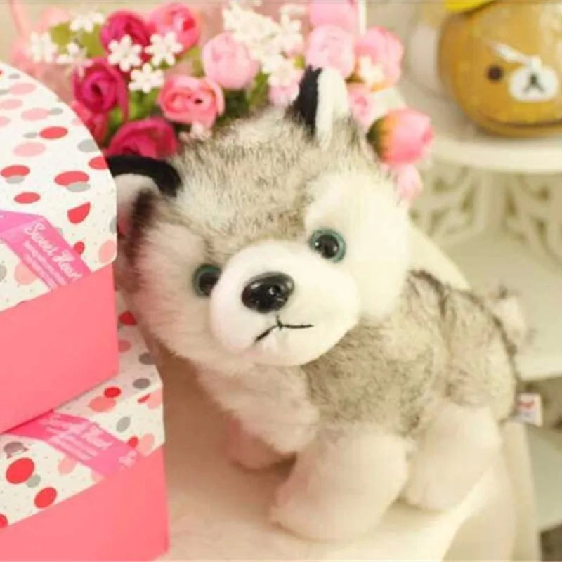 J244 Kawaii! Новое поступление 20 см супер милая симуляция Хаски чучело собаки плюшевая