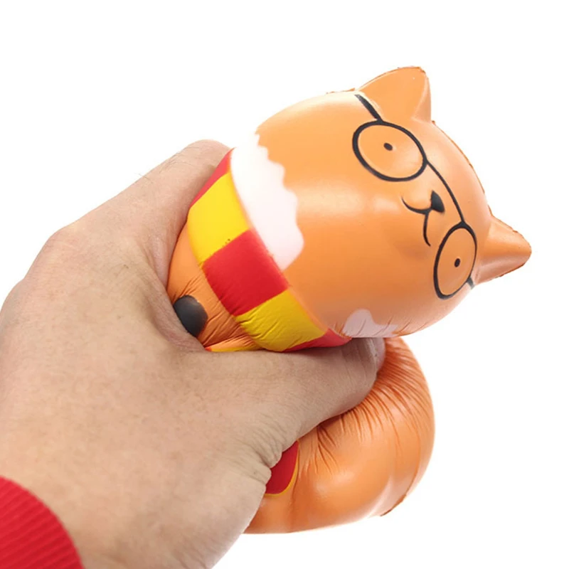 Джамбо каваи очки толстый кот Мягкий Котенок кукла моделирование медленно